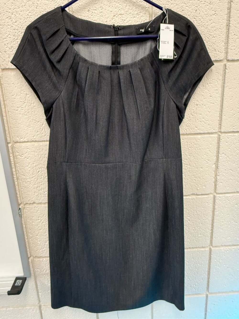 New w Tags Indigo Dress size 6  Nice pleats around collar.